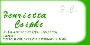 henrietta csipke business card